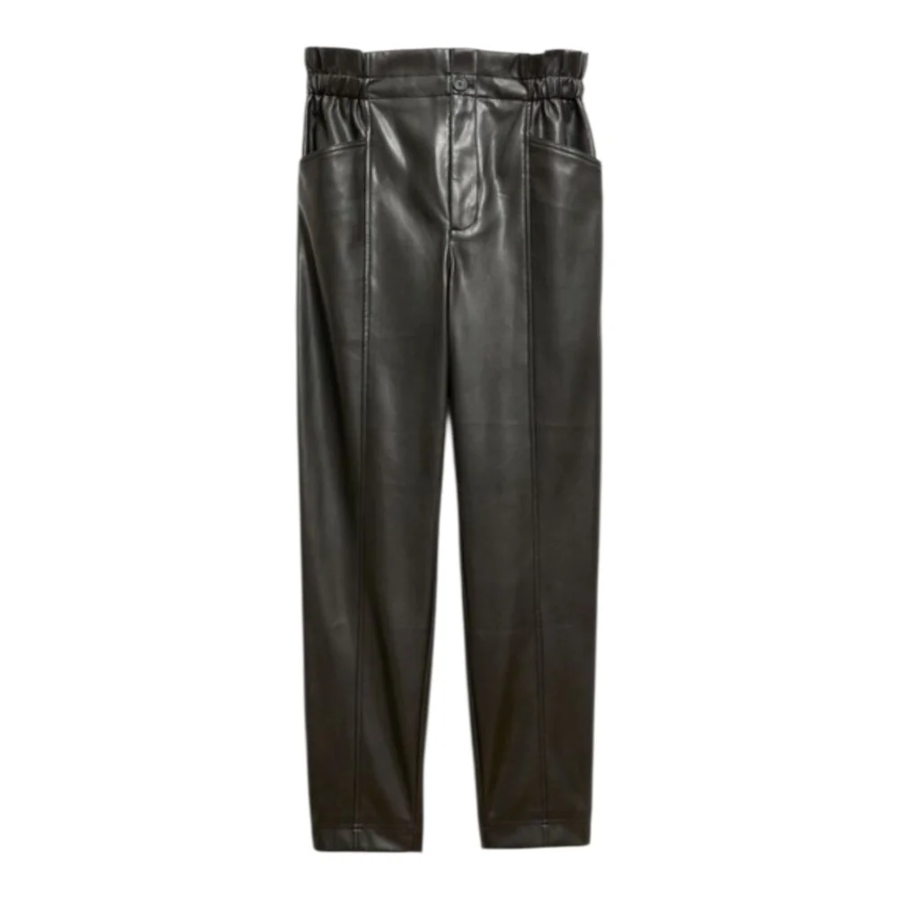 NEW Madewell Vegan Leather Pull-On Paperbag Pants - Picture 1 of 7